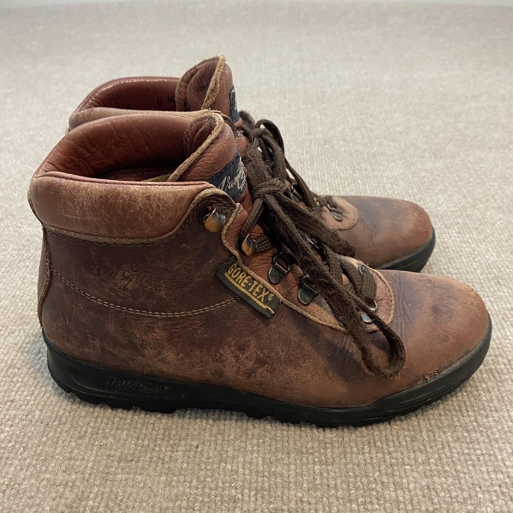 VTG‎ Vasque Boots Womens 8 Brown Leather Gore-Tex Hiking Combat Italy Sundowner